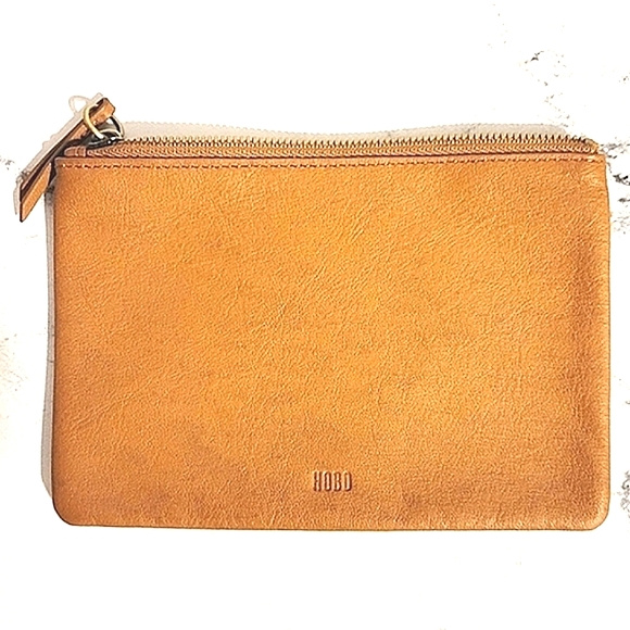 HOBO RARE 'Triad' Caramel Color 3 Leather Pouches & Wristlet - Picture 7 of 12